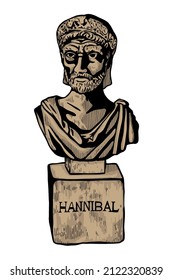 Hannibal barca carthaginian general - vector illustration