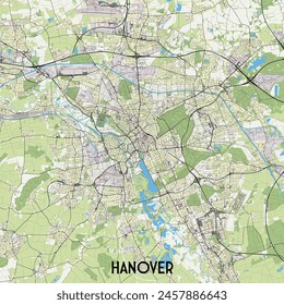 Hannover Alemania mapa poster art
