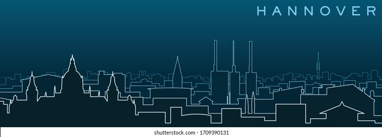 Hannover Multiple Lines Skyline and Landmarks