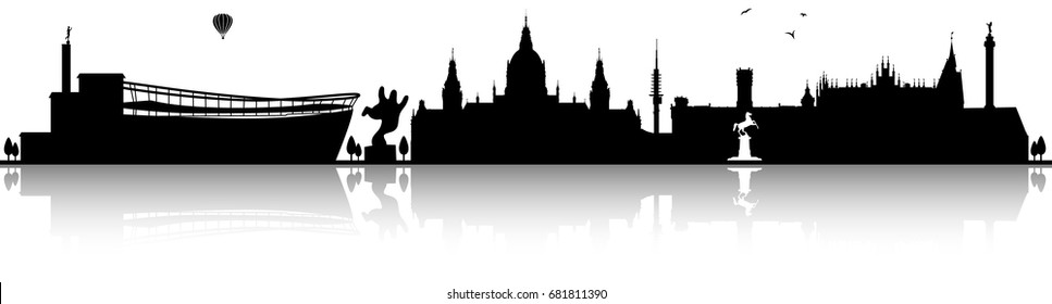 hannover skyline silhouette black