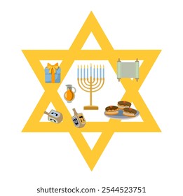 hannuka star poster, star von david, candel, driedel, menorah, tradition religion zeremonie, festival of light