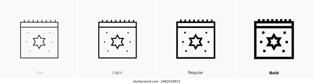 hannukah icon. Thin, Light Regular And Bold style design isolated on white background