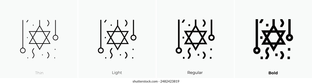 hannukah icon. Thin, Light Regular And Bold style design isolated on white background