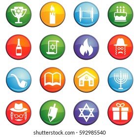 hannukah vector icons for user interface design