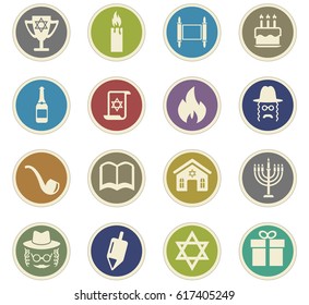 hannukah vector icons for user interface design