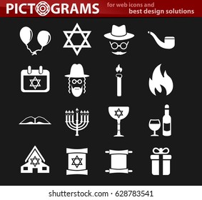 hannukah vector icons for user interface design