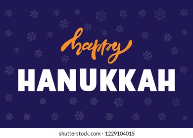 Hannukah vector lettering illustration for postcards and decor. Template for greeting cards, wrapping paper, decoration, tags, packaging. Illustrator EPS 10
