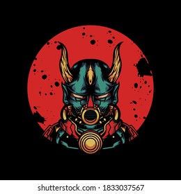 hannya cyborg wear mask suitable for esport logo, tshirt print and related business.