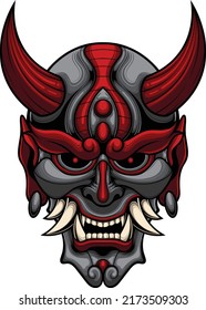 Hannya mask illustration with premium quality stock vector