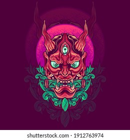 Hannya mask japanese illustration for your merchandise or business