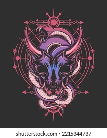 Hannya Mask Vector Illustration Design