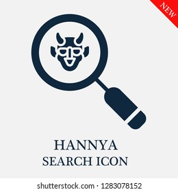 Hannya search icon. Editable Hannya search icon for web or mobile.