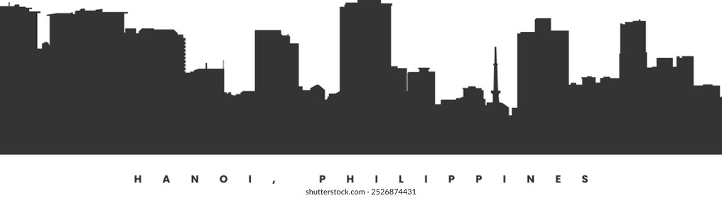 Hanoi philippines Skyline Silhouette Illustration