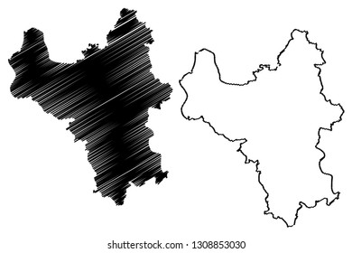 Hanoi Province (Socialist Republic of Vietnam, Subdivisions of Vietnam, Municipality) map vector illustration, scribble sketch Ha Noi map