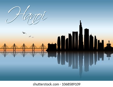 Hanoi skyline - Vietnam - vector illustration