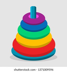 hanoi tower kids toy vector illustration