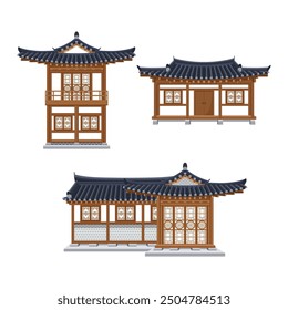 Hanok (korean traditional house) set collection. 