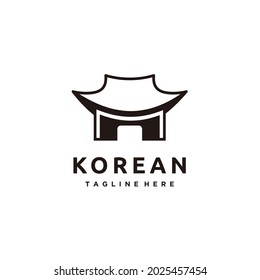 Hanok traditionelles koreanisches Logo-Design-Symbol, Vektorgrafik