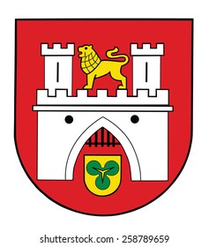 Hanover coat of arms (city in Germany). Original and simple Hanover flag isolated vector in official colors and Proportion Correctly, vector illustration isolated on white background.