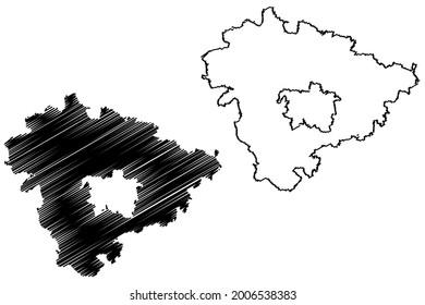 Hanover district (Federal Republic of Germany, rural district, State of Lower Saxony) map vector illustration, scribble sketch Hanover Region map