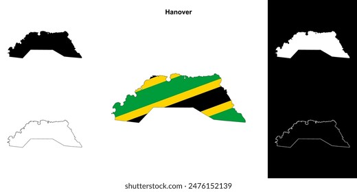 Hanover parish outline map set