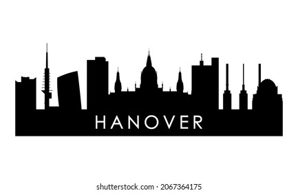 Hanover skyline silhouette. Black Hanover city design isolated on white background. 