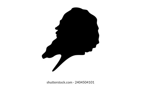 Hans Sachs, black isolated silhouette