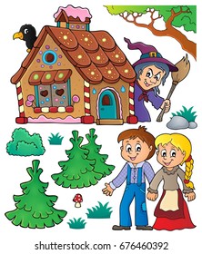 Hansel And Gretel Theme Set 1 - Eps10 Vector Illustration.