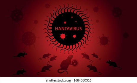 Vector de diseño Hantavirus. Hantavirus en un becerro bacteriano rojo.