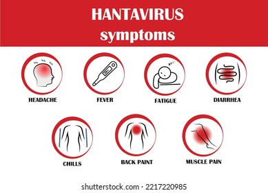 Hantavirus Disease Symptoms. Vector Icon Of Illness. Simply Icon.