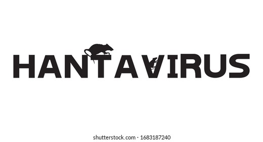 Hantavirus typography design vector. Hantavirus comes from a rodent in China.