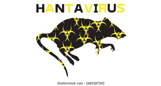 Hantavirus typography design vector. Hantavirus comes from a rodent in China.