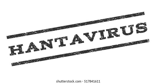 Hantavirus watermark stamp. Text tag between parallel lines with grunge design style. Rubber seal stamp with dirty texture. Vector gray color ink imprint on a white background.