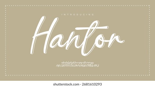 Hantor Signature Modern Branding Font. Elegant Script Signature Font for Wedding Invitations, Business Branding, and Fashion Projects . vector illustration 

