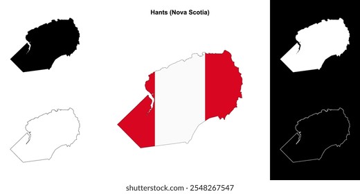 Hants county (Nova Scotia) outline map set