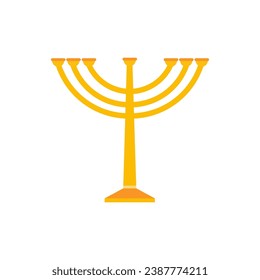 Hanuka. Menorah Icon in Flat style. Vector illustration