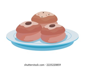 hanukah sufganiot delicious isolated icon