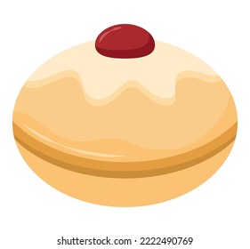 hanukah sufganiot illustration over white