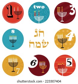 hanukkah, 8 candles for eight day  holiday