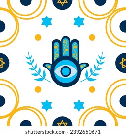 hanukkah background hamsa illustration design