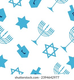 hanukkah background of menorah and dreidels vector isolated