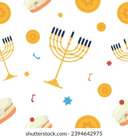 hanukkah background of menorah vector isolated