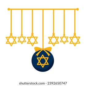 hanukkah ball and stars decoration illustration