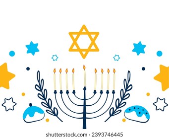 hanukkah base menorah and star illustration