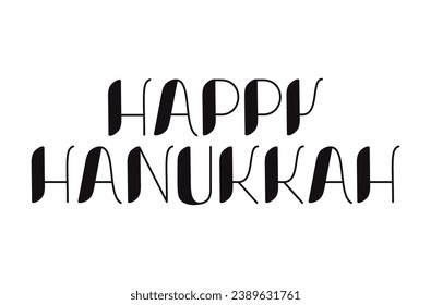 hanukkah black Lettering happy celebration icon