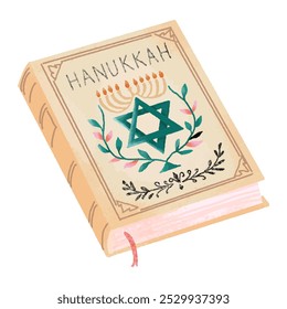 Hanukkah Buch mit dem Stern von David und Menorah