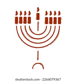 hanukkah brush isolated on white background, vector illustration.