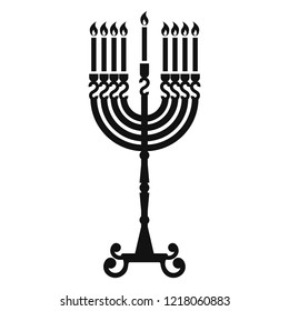 Hanukkah candle stand icon. Simple illustration of hanukkah candle stand vector icon for web design isolated on white background