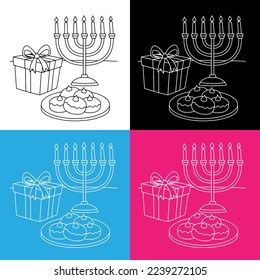 Hanukkah candles drawing vector for websites, printing and others