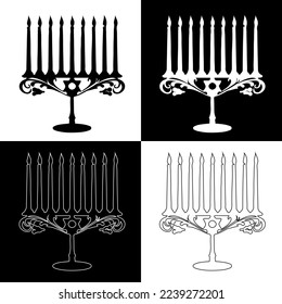 Hanukkah candles drawing vector for websites, printing and others